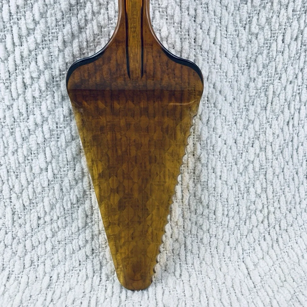 Vintage Ultratemp Amber Pie Cake Server #2119 Serrated‎ Robinson Knife Co USA